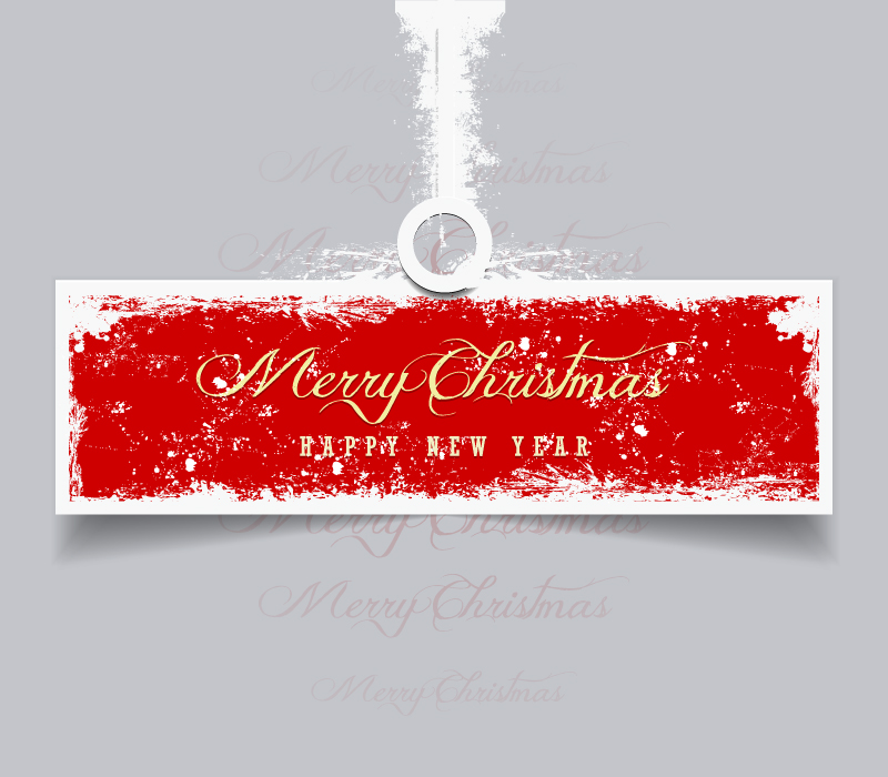 Creative Christmas red tag vector material
