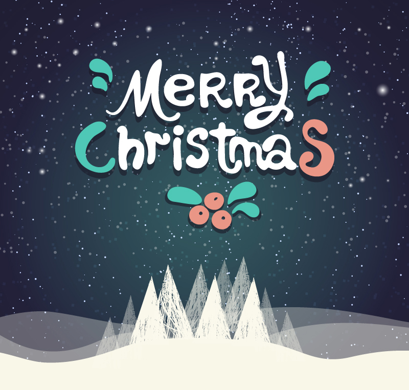 Snowy Christmas Blessing poster vector material
