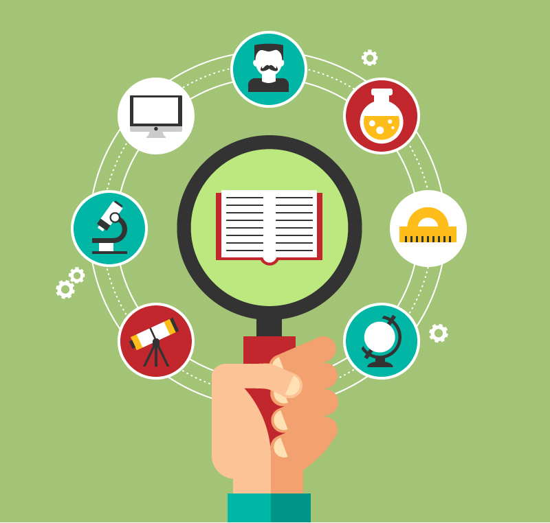 Creative Science Education icon background vector material
