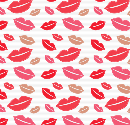 Red Lips seamless background vector material