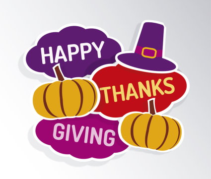 Thanksgiving pumpkin greeting card vector material