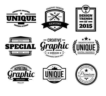 9 Black quality label vector material