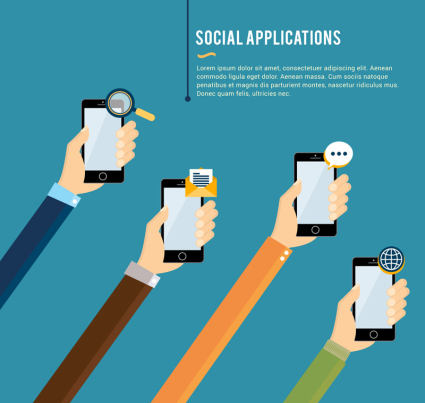 Applications social life illustrator vector material