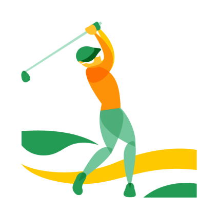 Abstract color golfer Vectors
