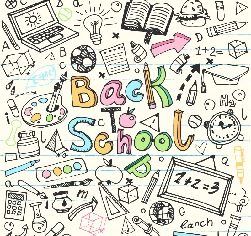 Hand-painted colorful homecoming element vector material