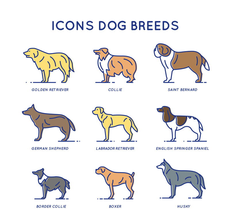 9 Creative Pet dog icon vector material