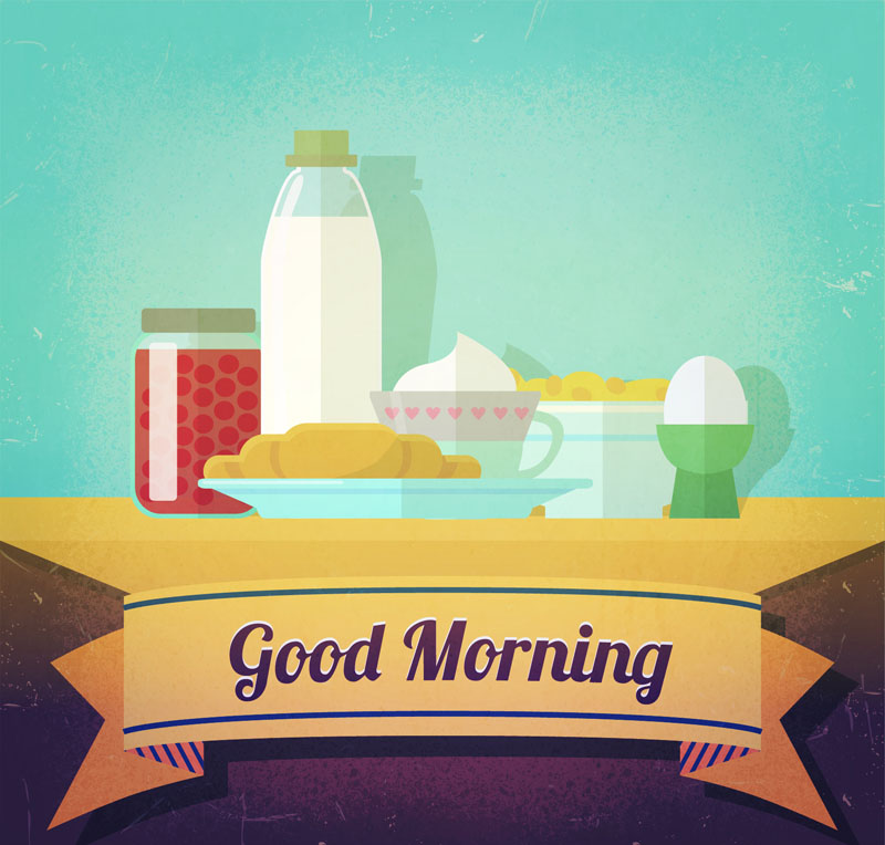 Flat style vector material Nutrition Healthy Breakfast