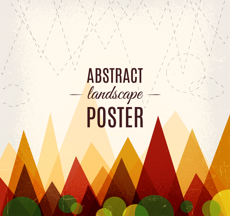 Abstract mountain scenery vector material