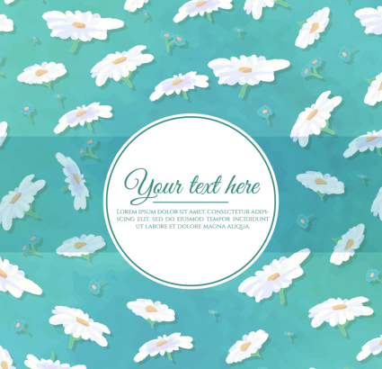 White chrysanthemums on a blue background vector material