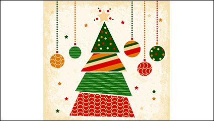 Creative Christmas tree triangle vector material