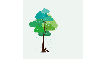 Rainy afternoon illustrator vector material