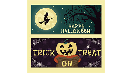 2 Vintage Halloween banner Vector