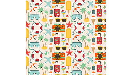 Summer seamless background element vector material