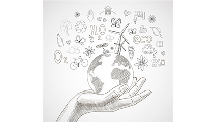 Hand-painted single Satisfy move illustrator vector material green planet