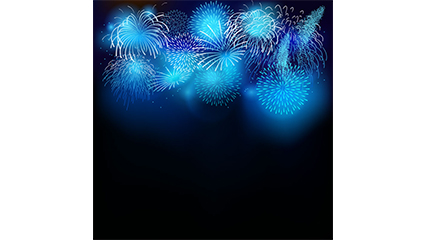 Bright blue fireworks background vector material