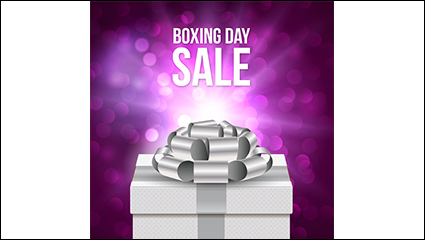 Boxing Day gift purple poster vector material