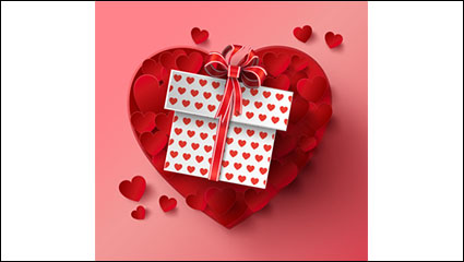 Fine paper and gift of love vector material
