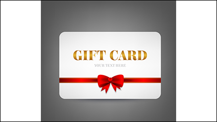 Bow decoration gift cards vector material