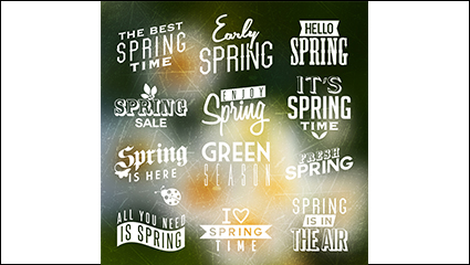 12 Spring WordArt vector material