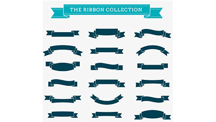 18 models of ribbon banner design vector material