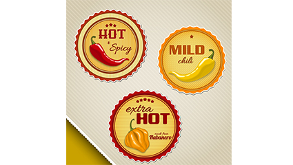 3 circular hot label vector map
