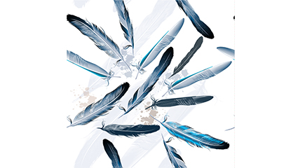 Design vector diagram of water painted feathers