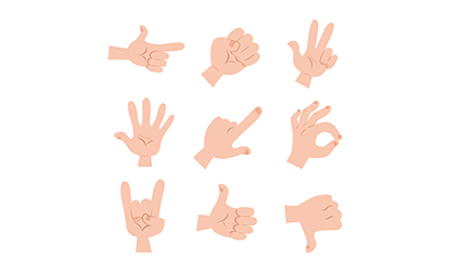 9 Cartoon gesture vector material