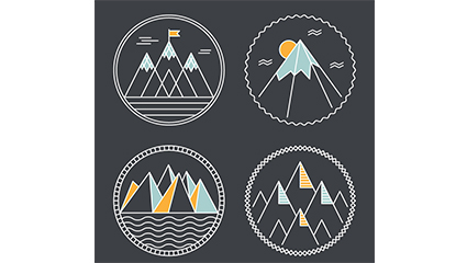 4 creative peak label vector material