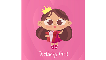 Holding a gift of a lovely girl with big eyes Vector material