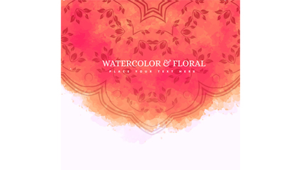 Rose red water painting pattern card