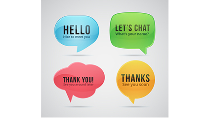 4 creative language bubble vector material