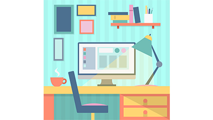 Neat table design vector material