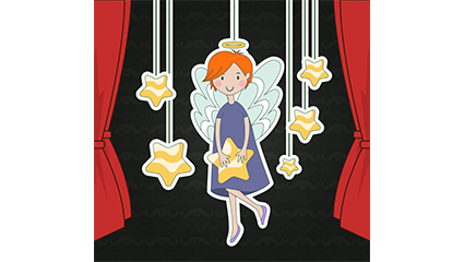 Cute angel and star ornaments vector