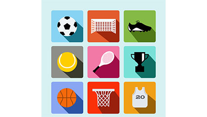 9 exquisite sports icon vector material elements