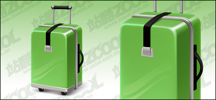 Green suitcase vector