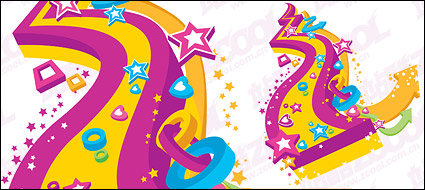 Arrow round three-dimensional vector