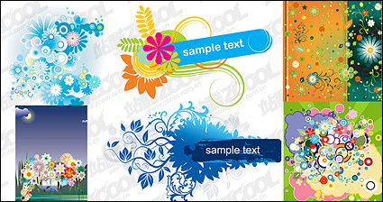 colorful flower pattern vector material