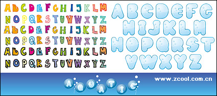 cute letters of the alphabet vector material