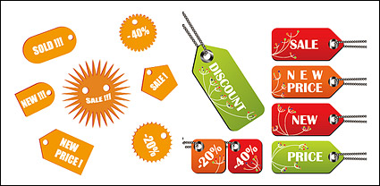 Vector decorative label sales material