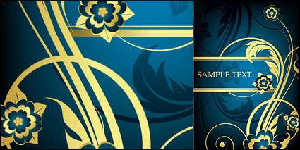 Golden fashion pattern vector material