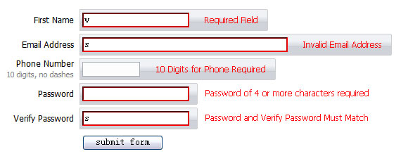 js form validation prompt effect (css + jquery)