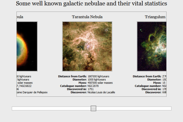 JQuery-based band arrangement of the thumbnails scroll bar