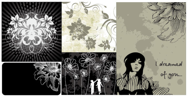 Black and white gray pattern vector 