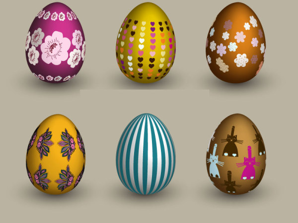 6 eggs Vector material