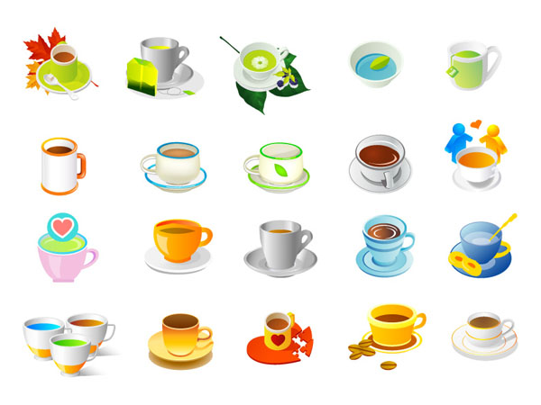 Plants, tea and coffee Vector