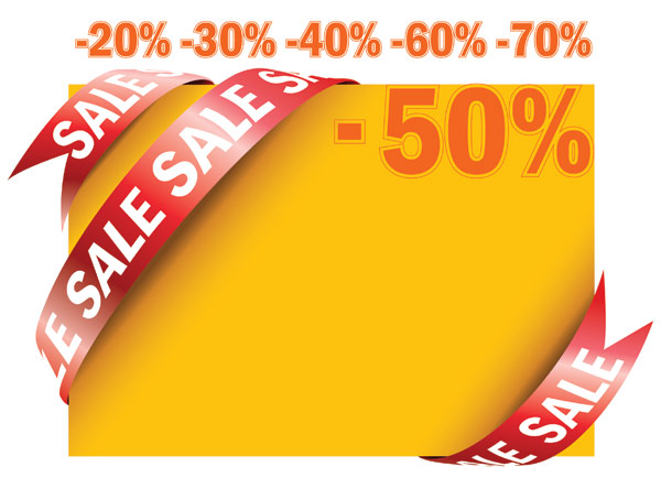 Sale Ribbon Card Vector