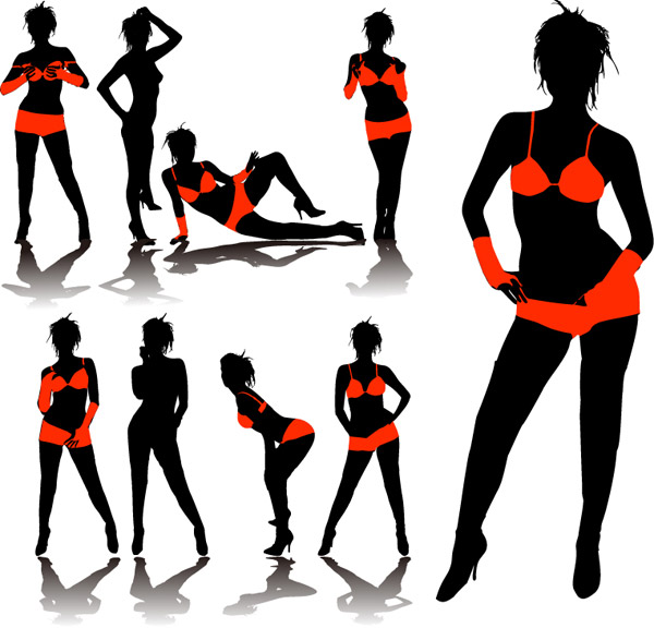 Underwear model silhouette vector