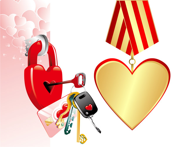 Locks, keys, ic cards vector 