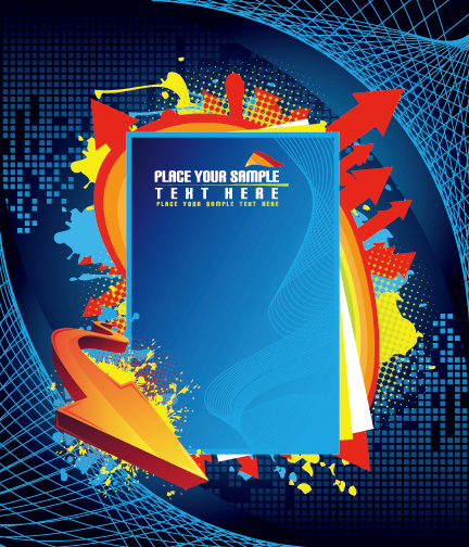 Current business background and the arrow vector material