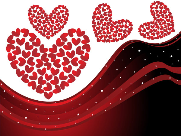 Heart-shaped vector material dynamic lines of the background